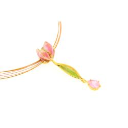 wisior srebrny,wisior emaliowany,tulipan,kwiaty - Wisiory - Biżuteria
