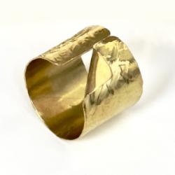 Szeroka obrączka złota mosiężna - Pierścionki - Biżuteria