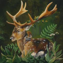 leśny,baśniowy obraz,malowany - Obrazy - Wyposażenie wnętrz