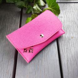 portfel,filc wełniany,różowy portfel,damski por - Portmonetki - Dodatki