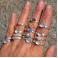 Pierścionki kolorowy srebrny pierścionek z agatem i rodolitem