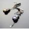 Kolczyki czarne perły,jaskółki,wiszące kolczyki