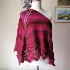 Szale, apaszki ekskluzywna chusta na drutach,rękodzieło,różowa