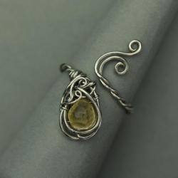 pierścionek,regulowany,wire wrapping,cytryn - Pierścionki - Biżuteria