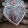 Naszyjniki srebrny,wisior,w kształcie serca,z rubelitem