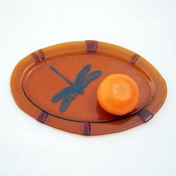 dragonfly in amber,ważka,talerz elipsa,Outlander - Ceramika i szkło - Wyposażenie wnętrz