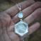 Naszyjniki srebrny wisior z kryształem górskim,lodowy