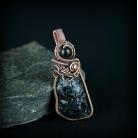 Wisiory wire wrapping,turmalin,wisiorek z kamieniem