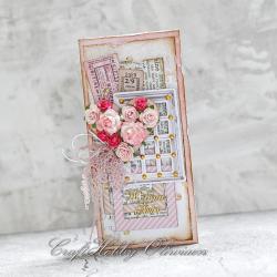 ślub,kartka,życzenia,kwiaty,ślubna,serce - Kartki okolicznościowe - Akcesoria