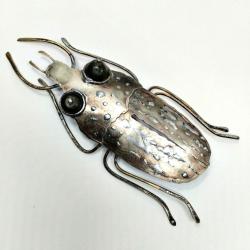 crabąszcz,żuk,chrząszcz,robak,nowe srebro - Broszki - Biżuteria