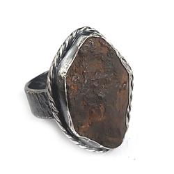 meteoryt,duży pierścionek,oryginalny zaręczynowy - Pierścionki - Biżuteria