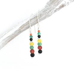 kolorowe kolczyki z agatami,długie,z kamieniami - Kolczyki - Biżuteria