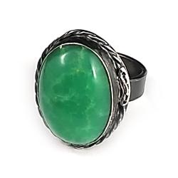 chryzopraz,srebny baśniowy pierścionek,zielony - Pierścionki - Biżuteria
