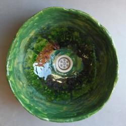 zielona umywalka do łazienki,unikatowa - Ceramika i szkło - Wyposażenie wnętrz