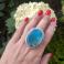 Pierścionki agat cukierkowy,niebieski agat,pierścionek