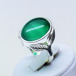 piękny pierścionek,zielony onyks,srebro,prezent - Pierścionki - Biżuteria