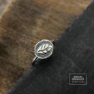 Pierścionki pierścionek liść,srebro,surowy