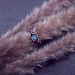 pierścionek z labradorytem,niebieska biżuteria - Pierścionki - Biżuteria