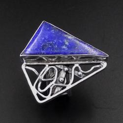srebro,lapis lazuli,niebieskie,regulowany - Pierścionki - Biżuteria