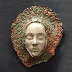maska na ścianę,twarz,ceramika artystyczna, - Ceramika i szkło - Wyposażenie wnętrz