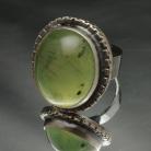 Pierścionki prehnit,srebrny pierścionek,zielony,zieleń,okaz