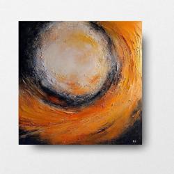 nowoczesny pomarańczowy obraz abstracja,akryl - Obrazy - Wyposażenie wnętrz