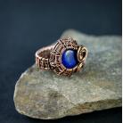 Pierścionki wire wrapping,lapis lazuli,regulowany pierścione