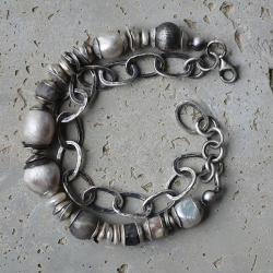 bransoletka,srebro,perły,jaspis - Bransoletki - Biżuteria