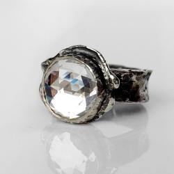 pierścionek srebrny,kryształ,Swarovski - Pierścionki - Biżuteria