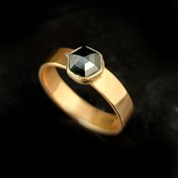 diament,złoto,złoty,blask,czarny diament - Pierścionki - Biżuteria