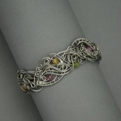 szeroka bransoleta,bransoleta,wire wrapping, - Bransoletki - Biżuteria