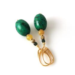 kolczyki z chryzokolą,zielone kolczyki - Kolczyki - Biżuteria