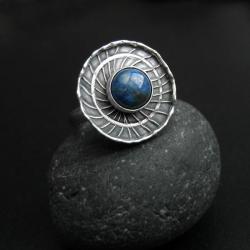 pierścionek,lapis lazuli,biżuteria artystyczna - Pierścionki - Biżuteria