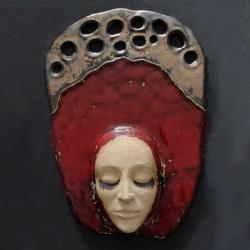maska na ściane,ceramika,rzeźba,dekoracja - Ceramika i szkło - Wyposażenie wnętrz