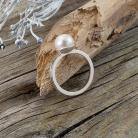 Pierścionki pierścionek z perła pierścionek na prezent