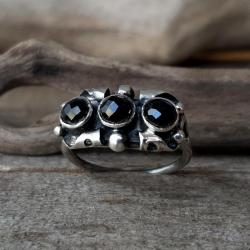 oryginalny pierścionek srebrny,spinele,vintage - Pierścionki - Biżuteria