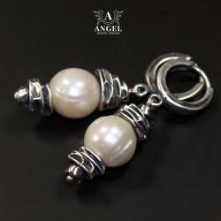 komplet biżuterii z pereł,kolczyki z perłami - Kolczyki - Biżuteria