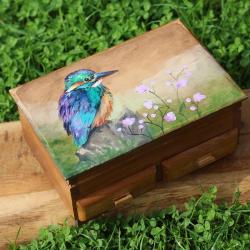 zimorodek,ptak,kolorowy - Pudełka - Wyposażenie wnętrz