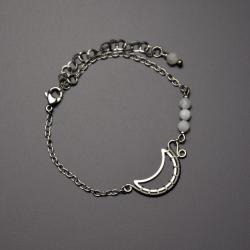 bransoletka,wire wrapping,półksiężyc,lunula - Bransoletki - Biżuteria