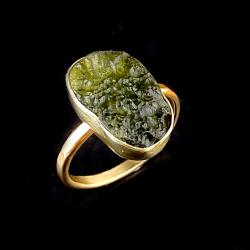 mołdawit złoto,złoty pierścionek ekskluzywny - Pierścionki - Biżuteria