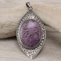 purpuryt i srebro,wisior z purpurytem - Wisiory - Biżuteria