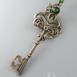 klucz magiczny kluczyk,wisior,złoty brąz - Wisiory - Biżuteria