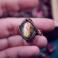 Pierścionki pierścień z labradorytem,biżuteria miedziana