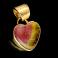 Wisiory turmalin,złoty wisiorek serce,róż,mineral