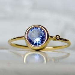 pierścionek z tanzanitem i diamentem - Pierścionki - Biżuteria