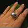 Pierścionki pierścień bogaty,barokowy,zdobiony z perłą,srebro
