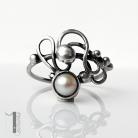 Pierścionki pierścionek srebrny,perła słodkowodna,minimalist