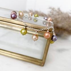bransoletka,perły,srebro - Bransoletki - Biżuteria