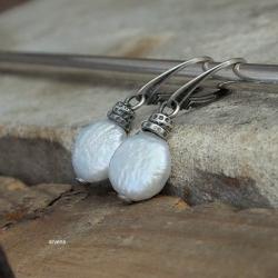 kolczyki perła biwa,srebro,kolczyki z perłą - Kolczyki - Biżuteria