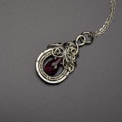 wisiorek,rubin,naturalny,wire wrapping - Wisiory - Biżuteria